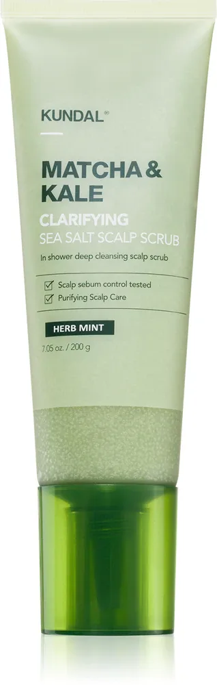Пилинг для волос KUNDAL Matcha Kale Herb Mint очищающий, для кожи головы, 200 г