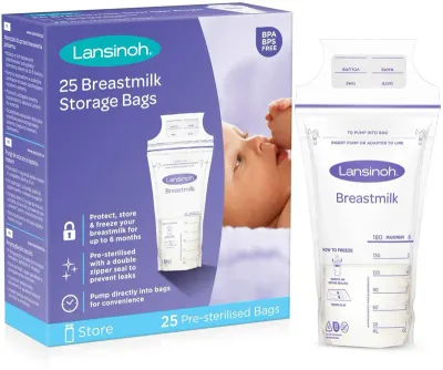 Пакеты для хранения грудного молока Lansinoh Breastfeeding Breastmilk Storage Bags, 25 шт