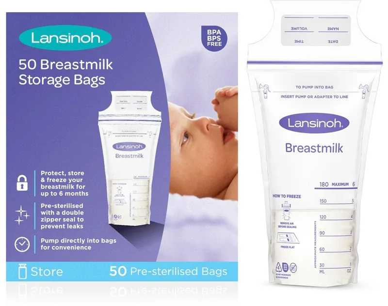 Пакеты для хранения грудного молока Lansinoh Breastfeeding Breastmilk Storage Bags, 25 шт