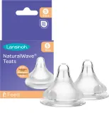 Соски для детских бутылочек Lansinoh NaturalWave силиконовые, медленный поток, 2 шт — фото 1