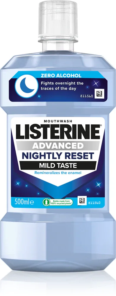Ополаскиватель для полости рта Listerine Advanced Nightly Reset реминерализующий, для применения на ночь, 500 мл