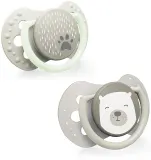 Пустышка силиконовая LOVI Buddy Bear Mini симметричной формы, из мягкого материала, 2 шт 0-2 m — фото 1