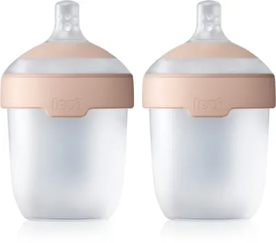 Бутылочка для кормления LOVI Mammafeel Bottle 150 мл силиконовая, с динамичной соской, 2 x 150 мл 0 m+