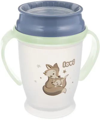 Поильник детский LOVI NIGHT DAY Cup 360 с ручками, ударопрочный, 250 мл Fox