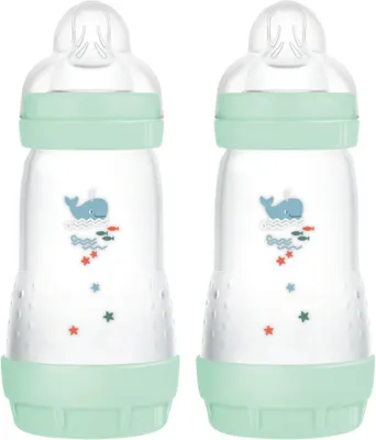 Бутылочка для малышей MAM Perfect Star Anti-colic Bottle антиколиковая, с силиконовой соской, 2 × 260 мл