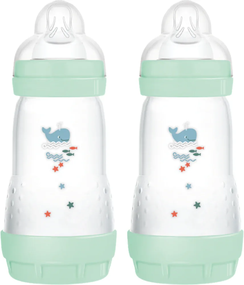 Бутылочка для малышей MAM Perfect Star Anti-colic Bottle антиколиковая, с силиконовой соской, 2 × 260 мл