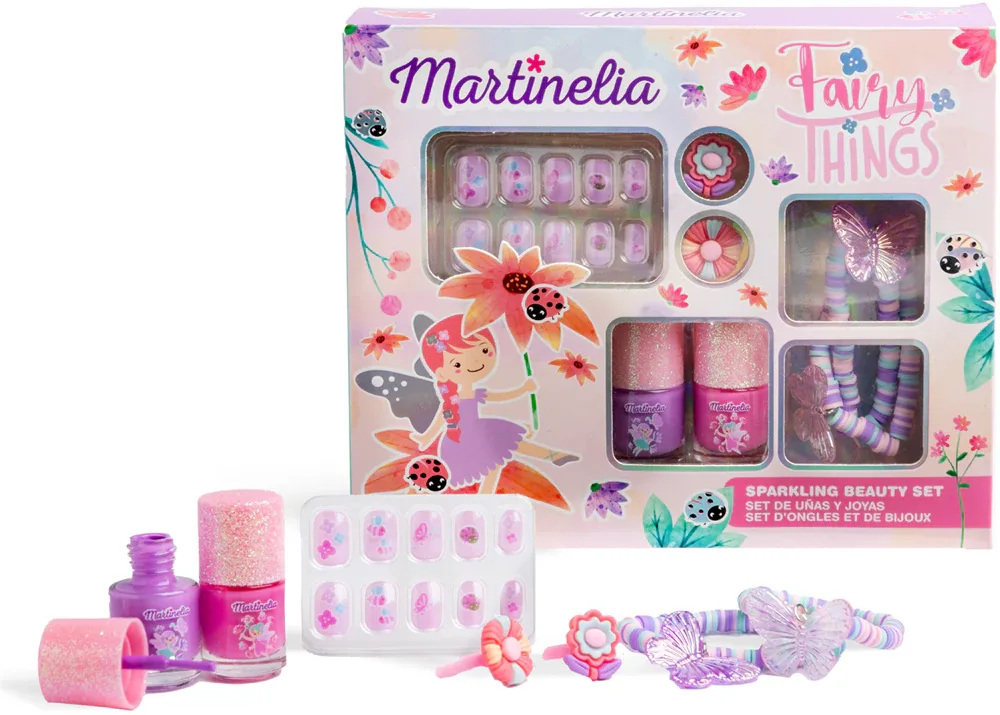 Набор детской косметики Martinelia Fairy Things Sparkling Beauty Set, накладные ногти, лаки, кольца и браслеты, 1 шт