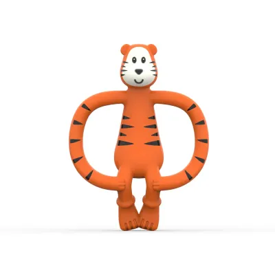 Прорезыватель Matchstick Monkey Animal Collection тигр, жёлтый, мягкий, 1 шт