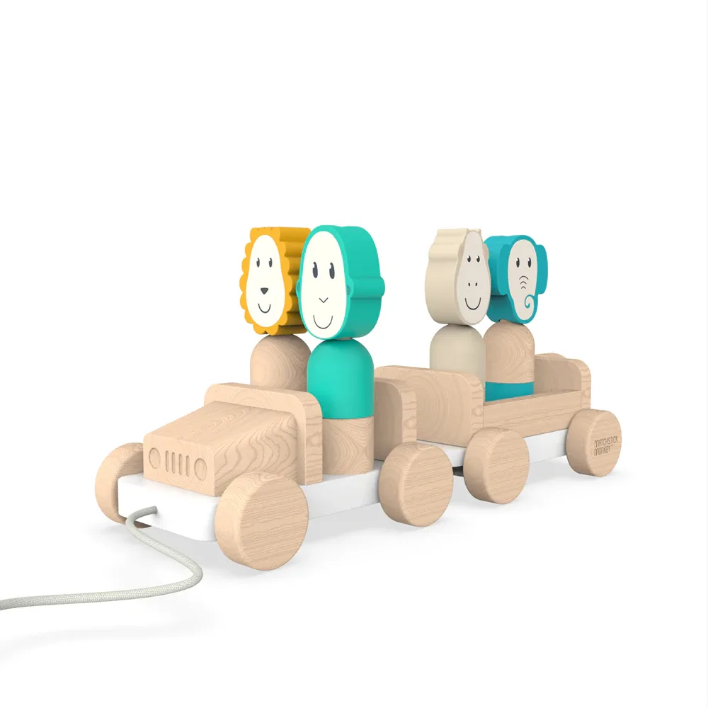 Деревянная игрушка Matchstick Monkey Safari Jeep, развивающая, 1 шт