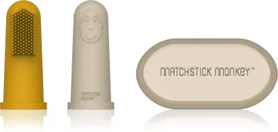 Зубная щётка на палец Matchstick Monkey Silicone Finger Toothbrush, для детей, 2 шт Yellow/ Beige
