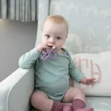 Прорезыватель Matchstick Monkey Teething Toy and Gel Applicator с щёточкой, из силикона, 1 шт — фото 2