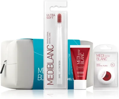 Дорожный набор MEDIBLANC Travel Set паста, зубная нить, щётка ultra soft