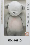 Игрушка-ночник Moonie Bear 2.0 Organic Silver плюшевая, со звуками, серая, 1 шт — фото 1