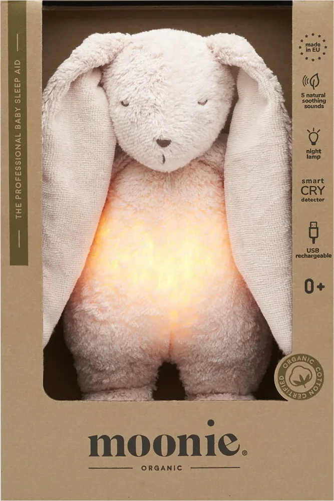 Мягкая игрушка для сна Moonie The Humming Friend 2.0 Organic Rose с музыкой и подсветкой, 1 шт