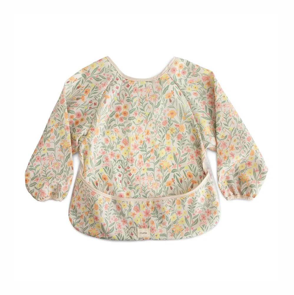 Слюнявчик детский Mushie Long Sleeve Bib с рукавами, текстильный, 1 шт