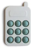 Игрушка сенсорная Mushie Pop-It Phone силиконовая, серо-зелёная, 1 шт Cambridge Blue 10m+ — фото 1