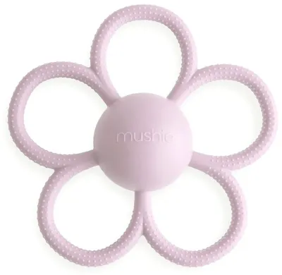 Прорезыватель-погремушка Mushie Rattle Teether Toy силиконовый, розовый, 1 шт Soft Lilac