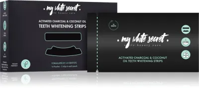 Полоски для отбеливания зубов My White Secret Charcoal and Coconut Oil с кокосовым маслом и углём, 14 шт