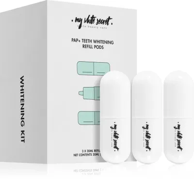 Капсулы с гелем для отбеливания зубов My White Secret PAP+ Teeth Whitening Refill Pods для лампы LED, 3×10 мл