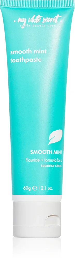 Зубная паста мятная My White Secret Toothpaste Smooth Mint с фторидом натрия, отбеливающая, 60 г