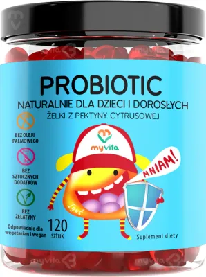 Жевательные пастилки MyVita Naturalne Zelki Probiotic с бифидо- и лактобактериями, 120 шт