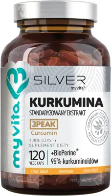 Капсулы MyVita Silver Kurkumina standaryzowany ekstrakt стандартизированный экстракт куркумы, 120 капсул