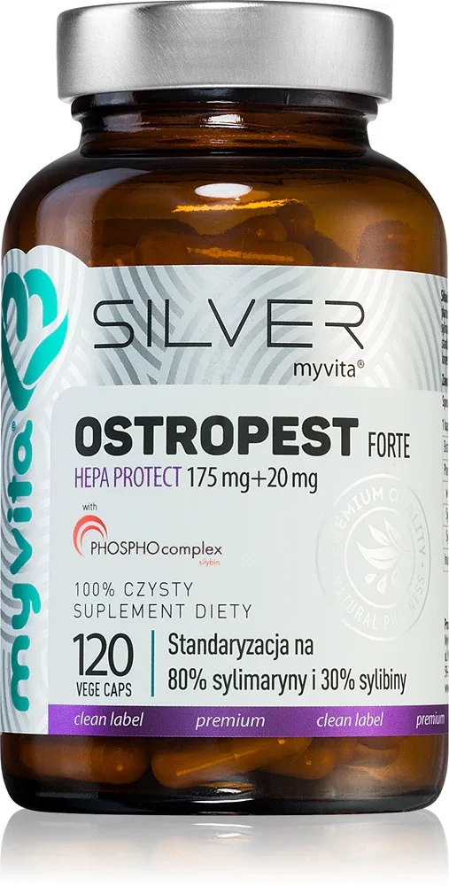 Капсулы MyVita Silver Ostropest Forte расторопша для печени, 120 капсул