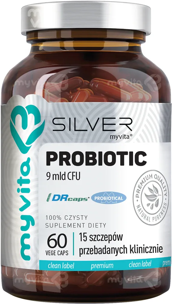 Капсулы MyVita Silver Probiotyk 9 mld CFU пробиотик 15 штаммов, 60 капсул