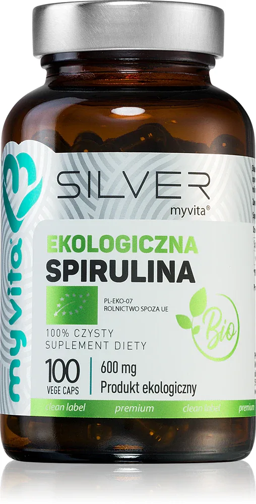 Капсулы MyVita Silver Spirulina Bio спирулина с антиоксидантами, 100 капсул