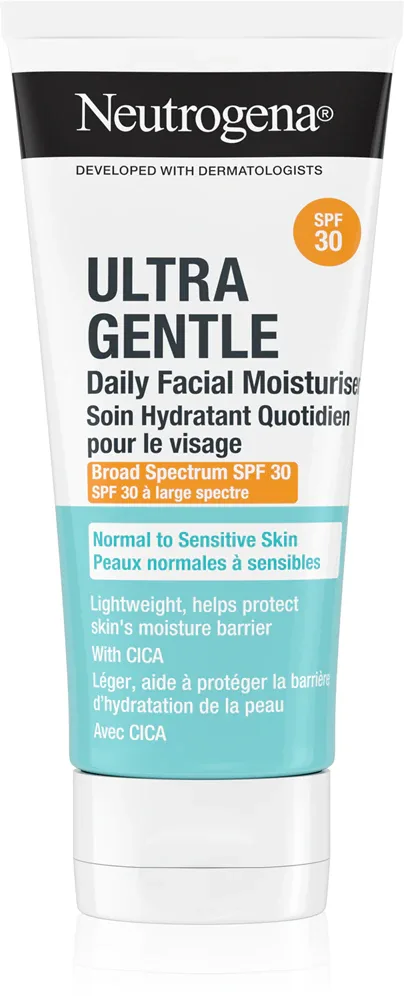 Солнцезащитный крем для лица Neutrogena Ultra Gentle SPF 30, с центеллой, 100 мл