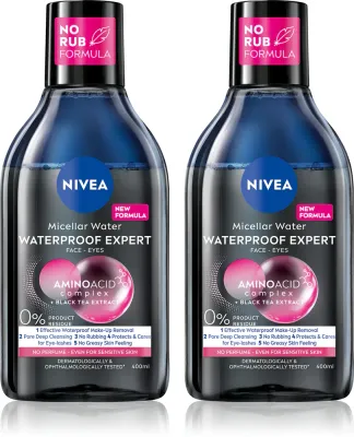 Мицеллярная вода NIVEA Micellar Waterproof двухфазная, для водостойкого макияжа, 400 мл