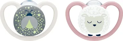 Пустышки NUK Perfect Match Air Night 6-18 m, светятся в темноте, 2 шт