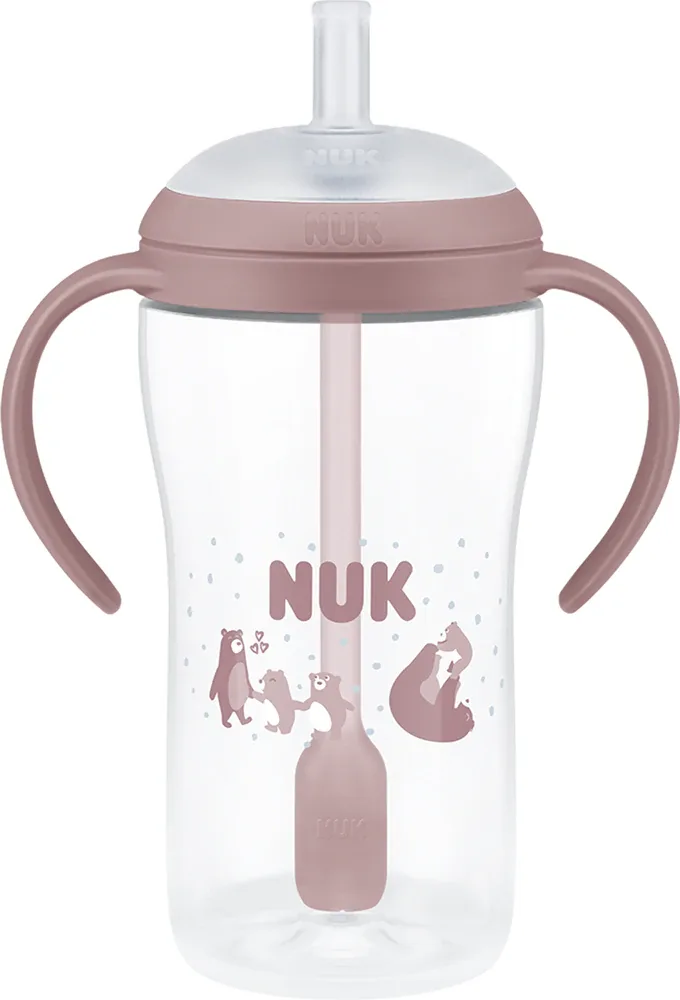 Бутылочка NUK Perfect Match Bear для кормления, силиконовая, розовая