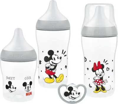 Подарочный набор NUK Perfect Match Disney для кормления, бутылочки 260 и 150 мл, соска Mickey Mouse