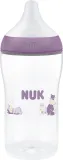 Бутылочка NUK Perfect Match Hippo для кормления, силиконовая соска, фиолетовая — фото 1