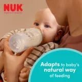 Бутылочка NUK Perfect Match Hippo для кормления, силиконовая соска, фиолетовая — фото 4