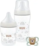 Подарочный набор NUK Perfect Match Rainbow для новорождённых, соска и бутылочки 150 и 260 мл 0-3+ m — фото 1