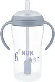 Бутылочка NUK Perfect Match Penguin для кормления, силиконовая, синяя — фото 1