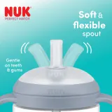 Бутылочка NUK Perfect Match Penguin для кормления, силиконовая, синяя — фото 4