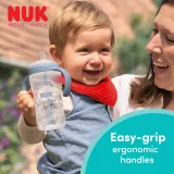 Бутылочка NUK Perfect Match Penguin для кормления, силиконовая, синяя — фото 7