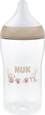 Бутылочка NUK Perfect Match XL Monkey для кормления, силиконовая соска, 360 мл 6m+