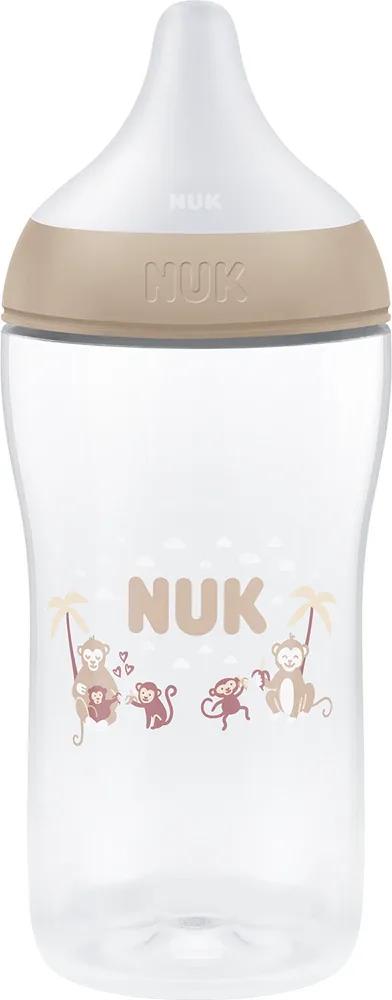Бутылочка NUK Perfect Match XL Monkey для кормления, силиконовая соска, 360 мл 6m+