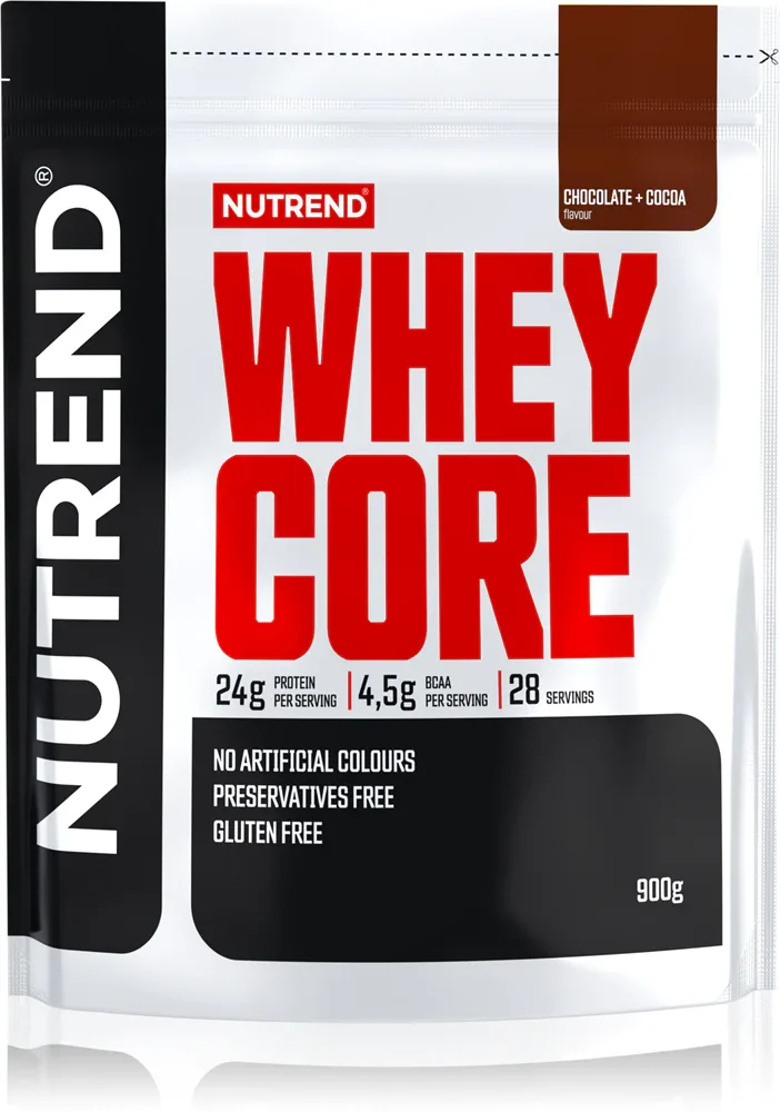 Сывороточный протеин Nutrend Whey Core со вкусом шоколада и какао, 900 г