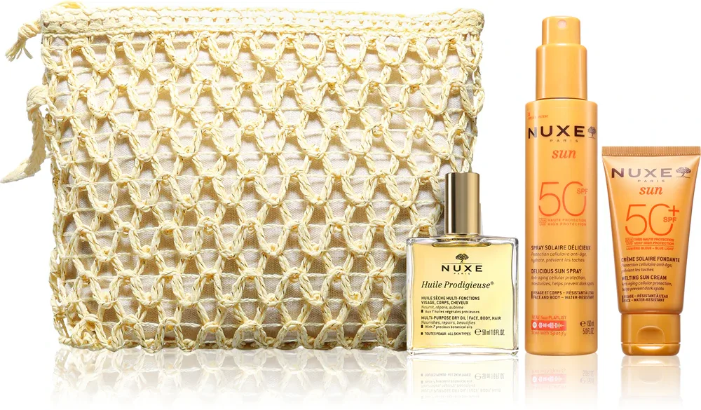 Набор для загара Nuxe Sun Silky Summer Routine спрей и крем SPF 50, сухое масло, 1 шт
