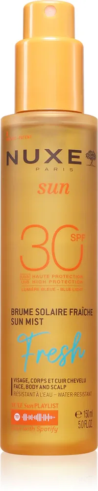 Спрей солнцезащитный Nuxe Sun Mist Fresh SPF 30 для лица, водостойкий, 150 мл