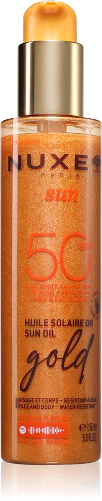 Масло для загара Nuxe Sun Oil Gold SPF 50 для лица и тела, увлажняющее, 150 мл