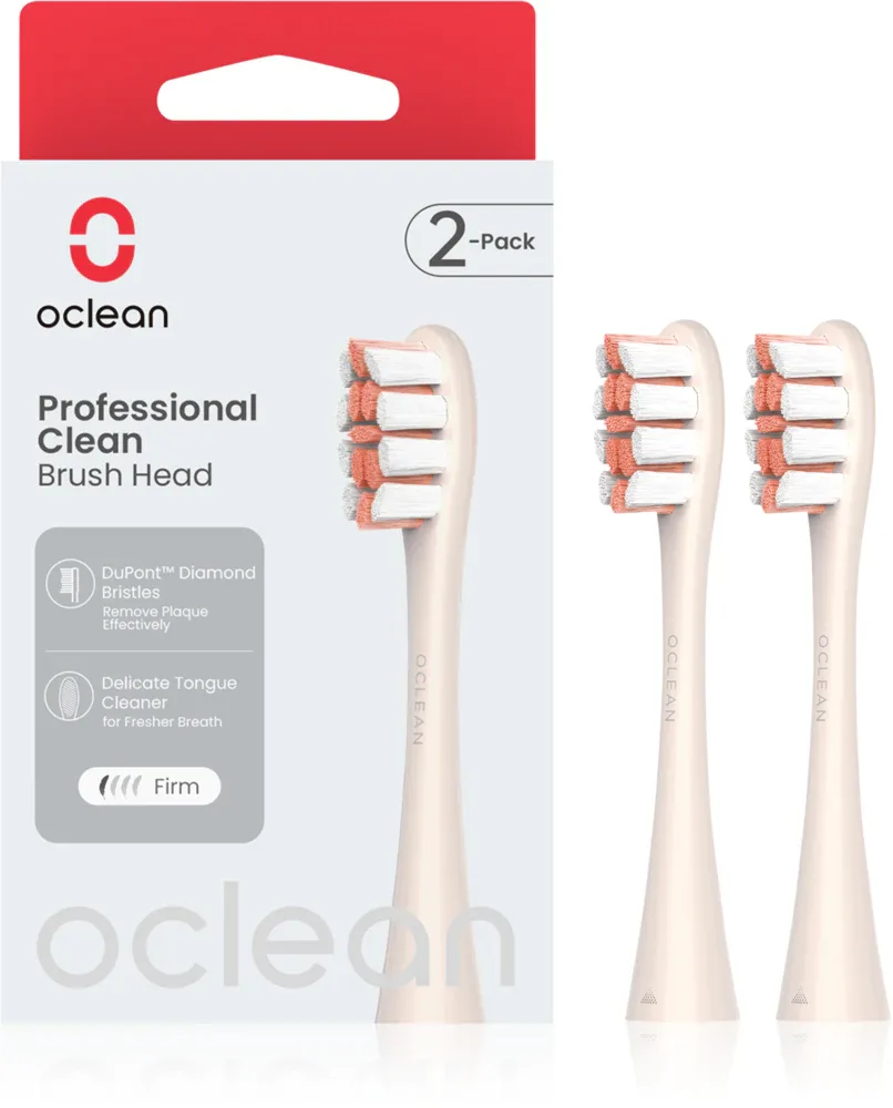Сменная насадка Oclean Professional Clean P1C8 с волокнами DuPont и скребком для языка, 2 шт gold