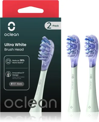 Сменная насадка Oclean Ultra White UW01 деликатное очищение, массирует дёсны, 2 шт Green