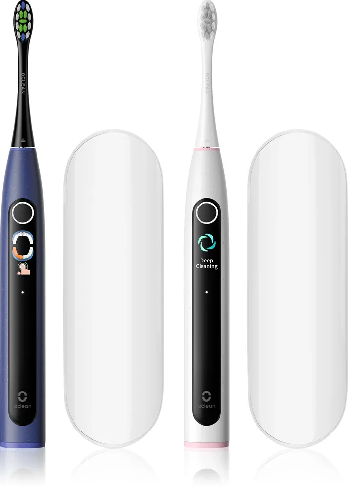 Набор Oclean X Lite Set Duo pack из двух звуковых зубных щёток с дисплеем, 2 шт z etui podróżnym Dark Blue+Grey