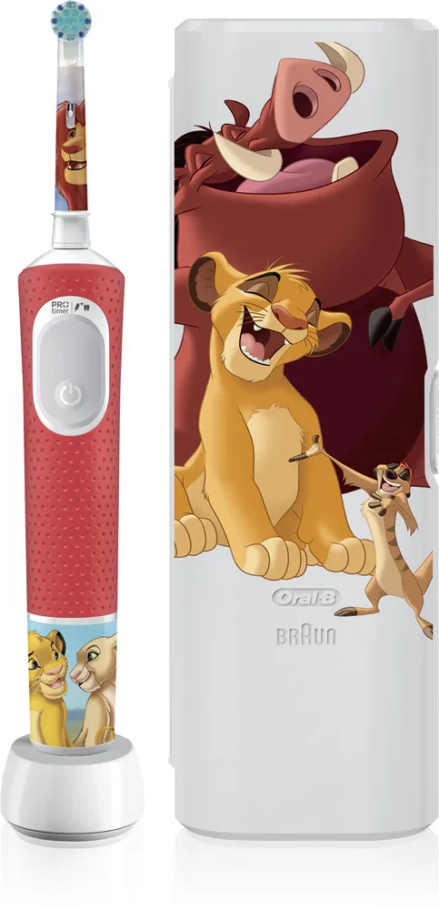 Электрическая зубная щётка Oral-B PRO Kids 3+ The Lion King для детей от 3 лет, с чехлом, 1 шт dla dzieci